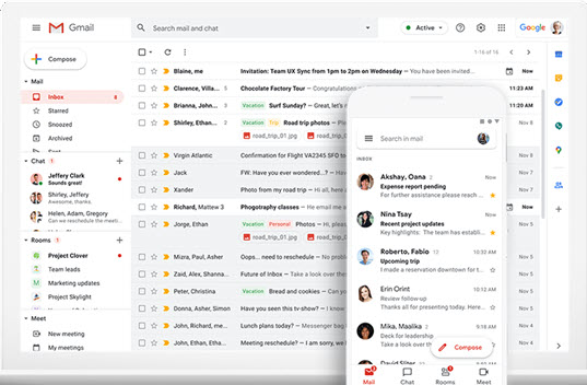 Gmail de Workspace antes G Suite
