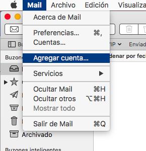 Paso 1 Configurar cuenta de correo en Mail de Mac