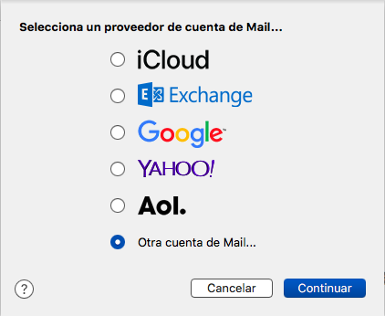 Paso 2 Configurar cuenta de correo en Mail de Mac