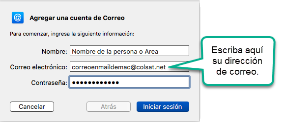 Paso 3 Configurar cuenta de correo en Mail de Mac