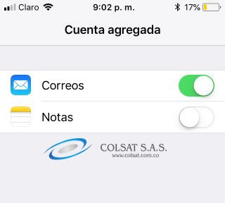Paso 9 configuración correo en iPhone o iPad